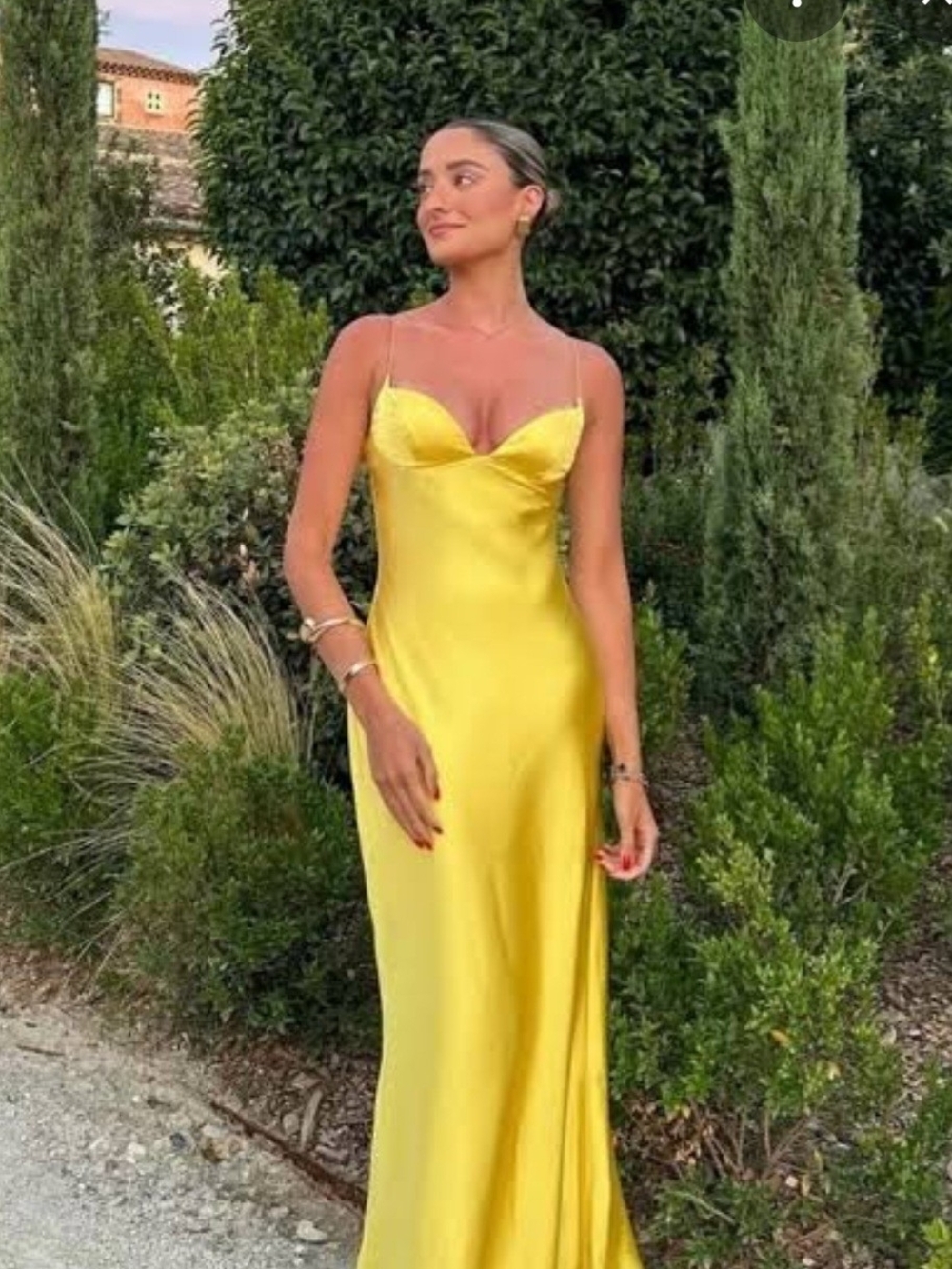 Zara Satin Butter Yellow Slip Dress - Picture 6 of 7